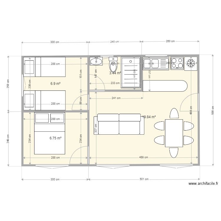 5x8. Plan de 0 pièce et 0 m2
