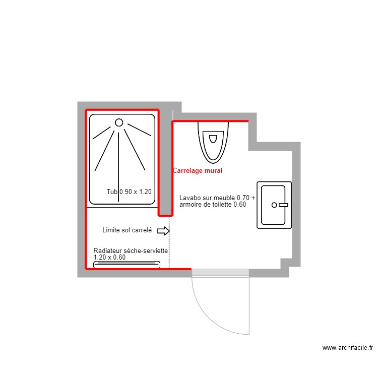 Salle de bain 65 Mozart 280621. Plan de 0 pièce et 0 m2