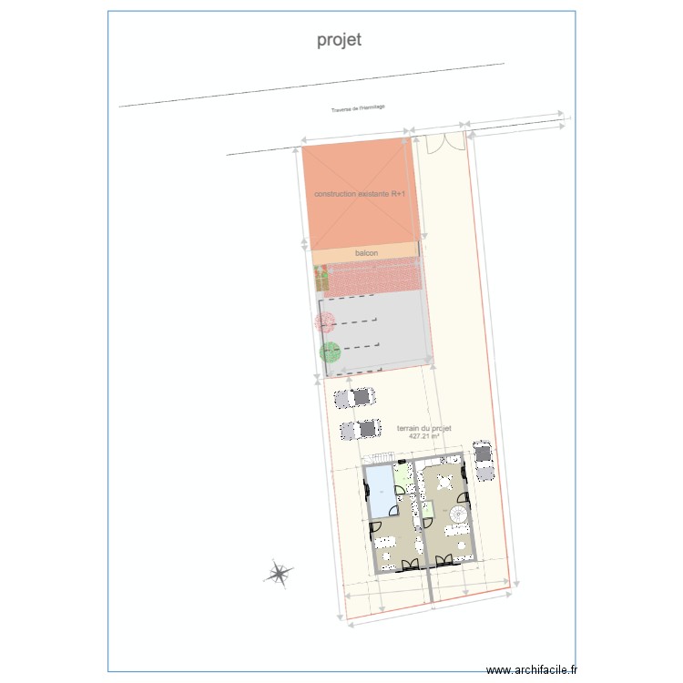 plan de masse projet 2. Plan de 0 pièce et 0 m2