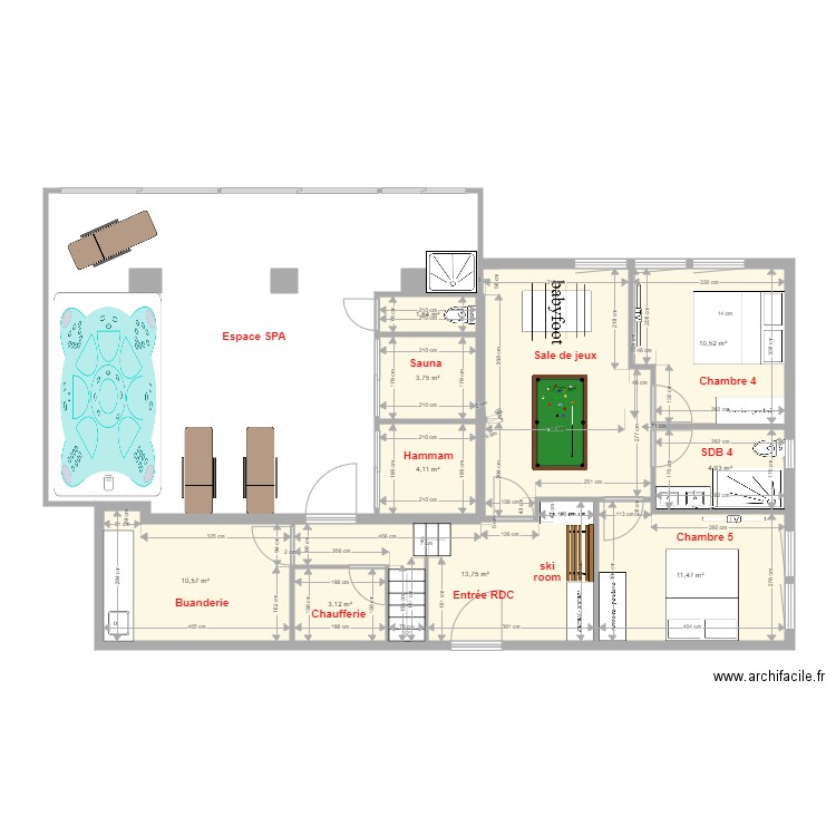 OPI RDC et 3 pieces cible v2 new 1 chalet. Plan de 10 pièces et 81 m2