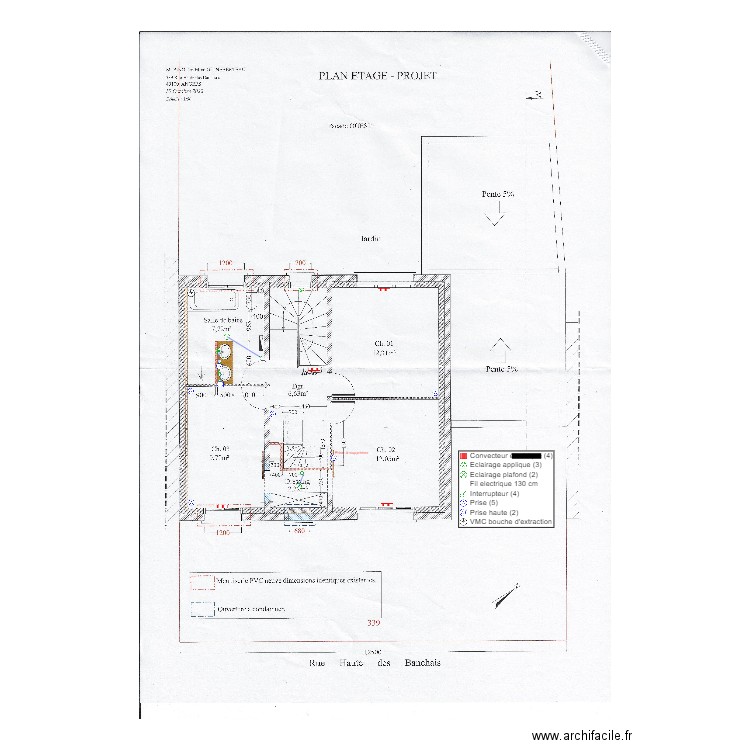 Plan R+1 électrique Binot Guineberteau. Plan de 0 pièce et 0 m2