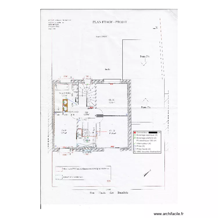 Plan R+1 électrique Binot Guineberteau. Plan de Plan R+1 électrique Binot Guineberteau. Plan de
