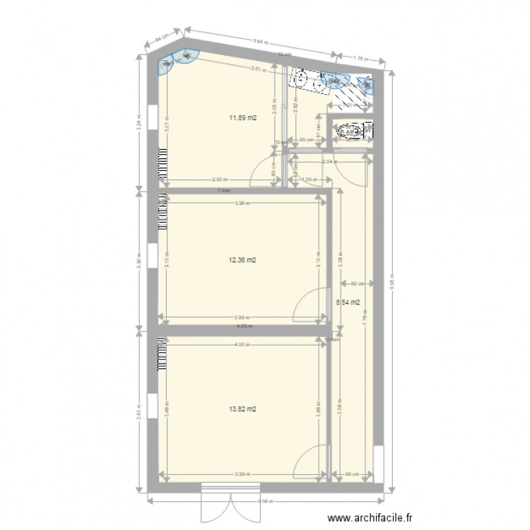 etage vrai cote apres2. Plan de 0 pièce et 0 m2