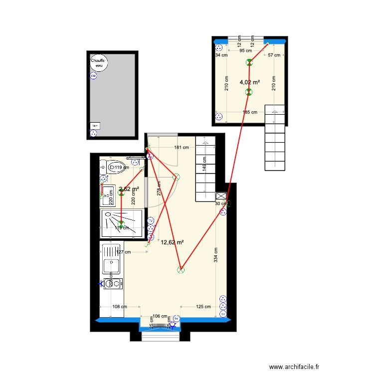 BONNEFOY. Plan de 4 pièces et 22 m2