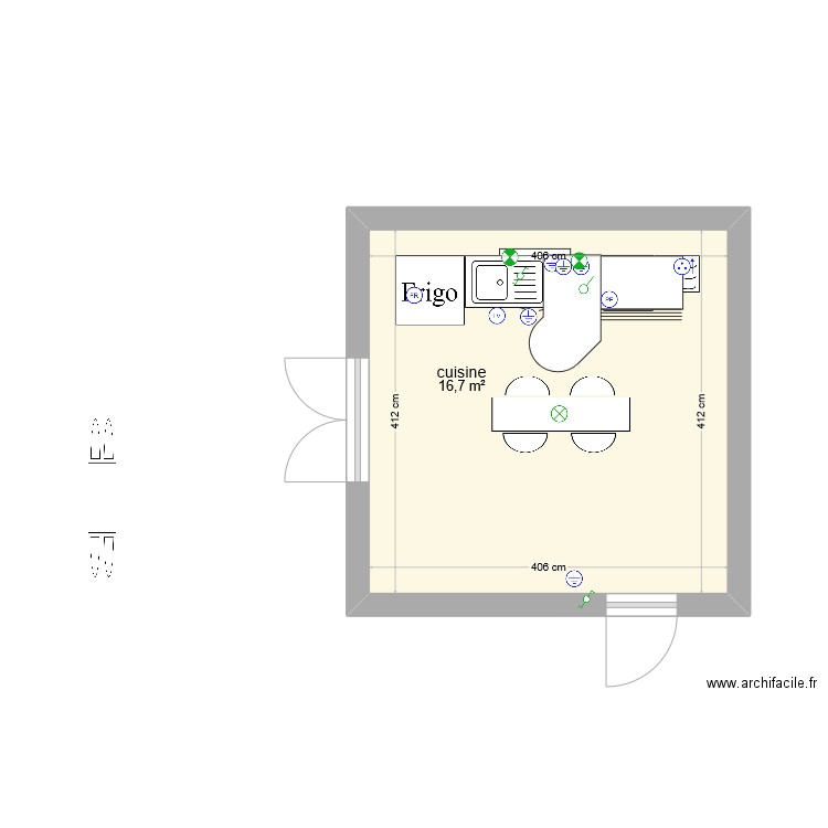 Cuisine. Plan de 0 pièce et 0 m2