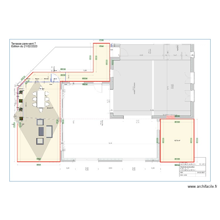 Terrasse pare vent 7. Plan de 0 pièce et 0 m2