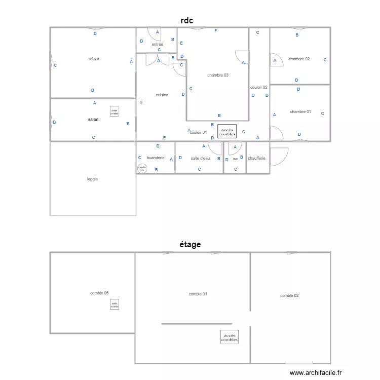 roy  PB maison. Plan de 