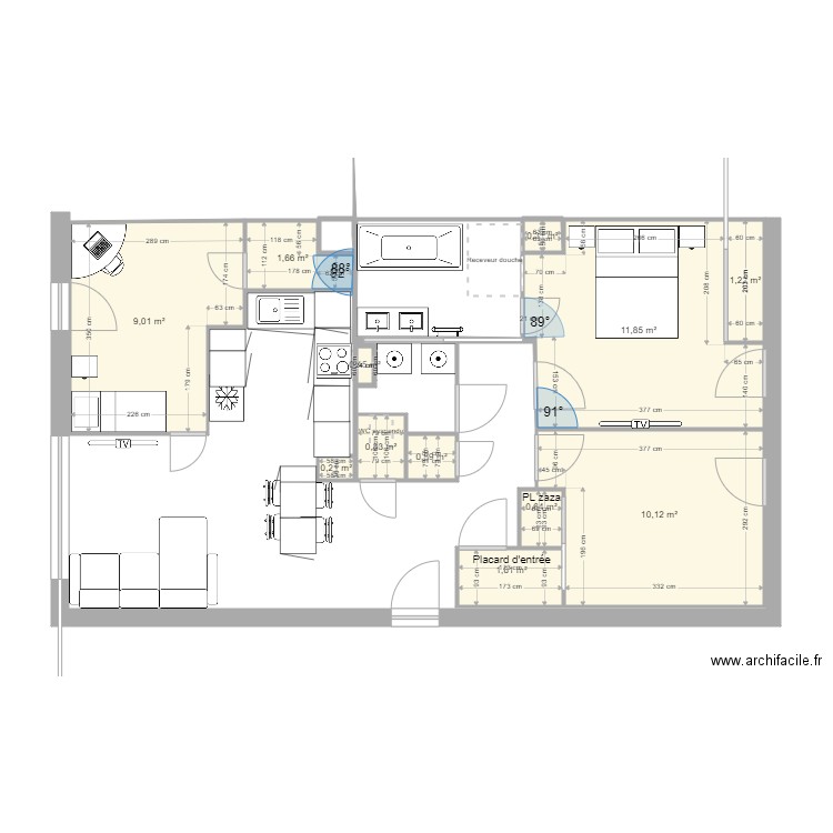 PLAN APPARTEMENT COO2. Plan de 0 pièce et 0 m2