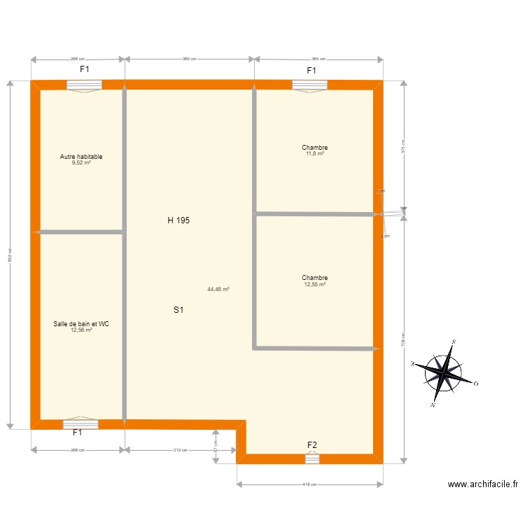 Plan LE MAN. Plan de 5 pièces et 91 m2