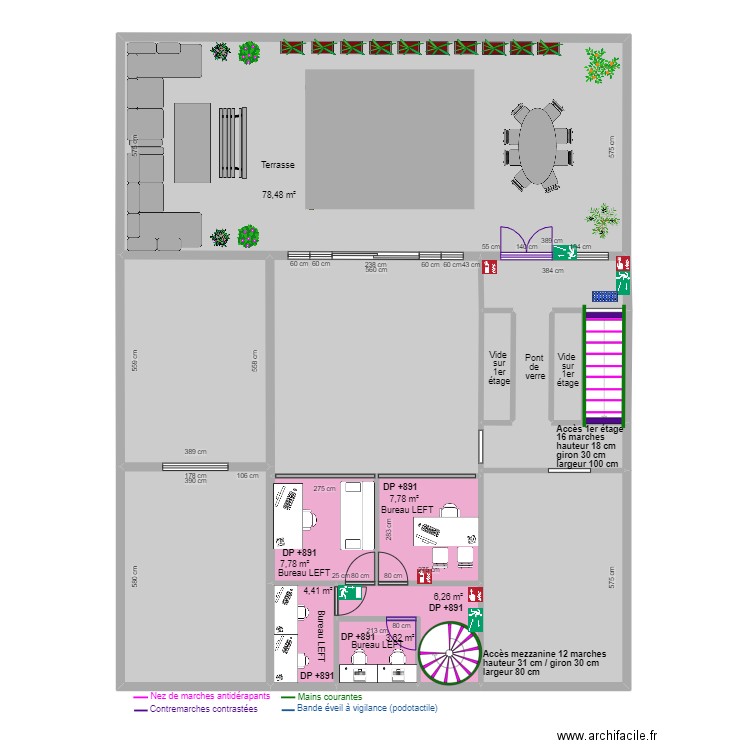 LEFT LA PISCINE R+2 MEZZANINE APRES TRAVAUX. Plan de 0 pièce et 0 m2