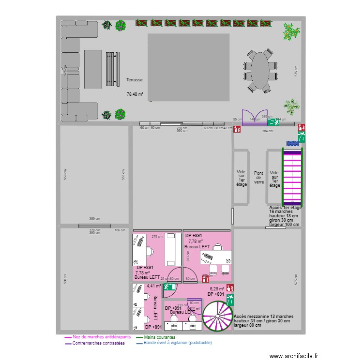 LEFT LA PISCINE R+2 MEZZANINE APRES TRAVAUX. Plan de 16 pièces et 228 m2