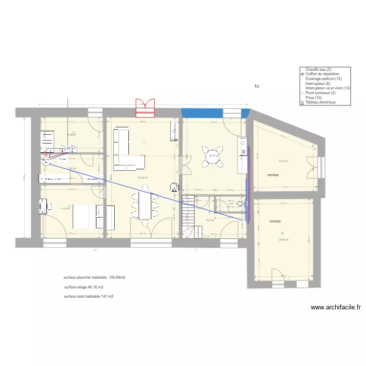 dournazac rez chauss&eacute; blomberie. Plan de 