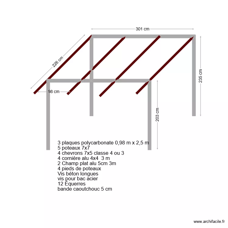 pergola Léna. Plan de pergola Léna. Plan de