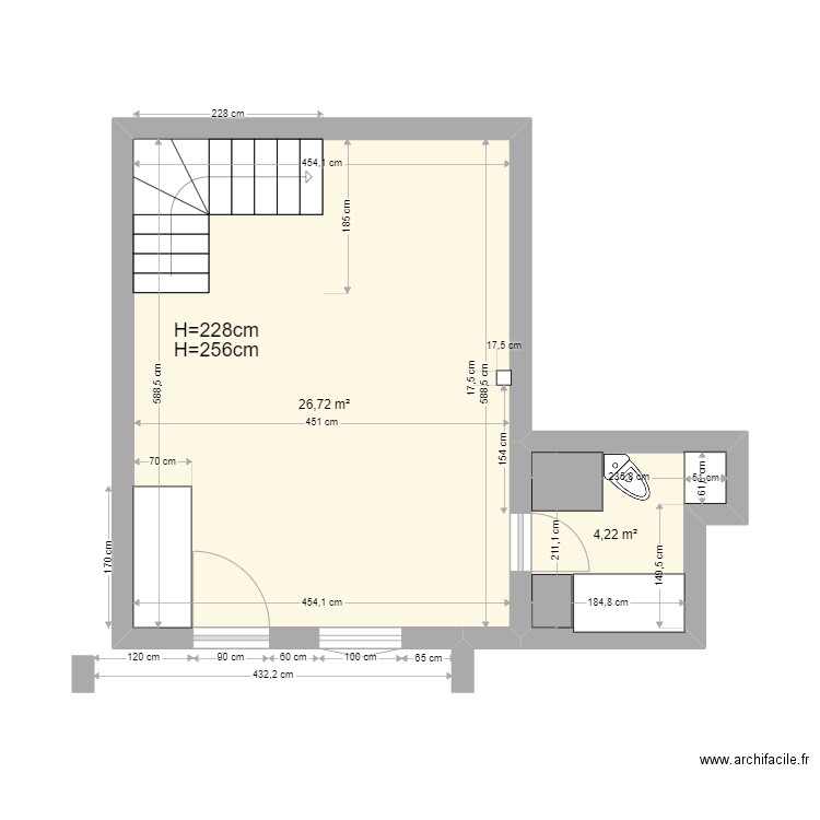 Maison Susie Rez de Chaussée 2. Plan de 2 pièces et 31 m2