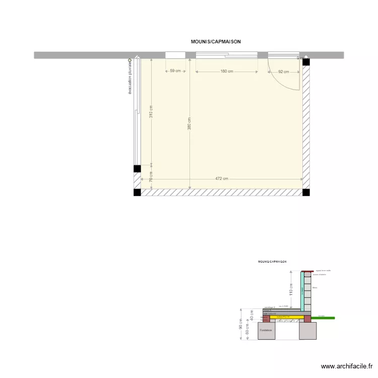 MOUNIS VUE EN PLAN brut. Plan de 