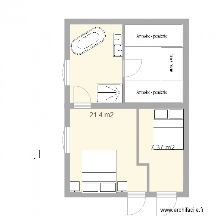 Bellecour Chambres Fond Plan 1 Ouverture. Plan de 0 pièce et 0 m2