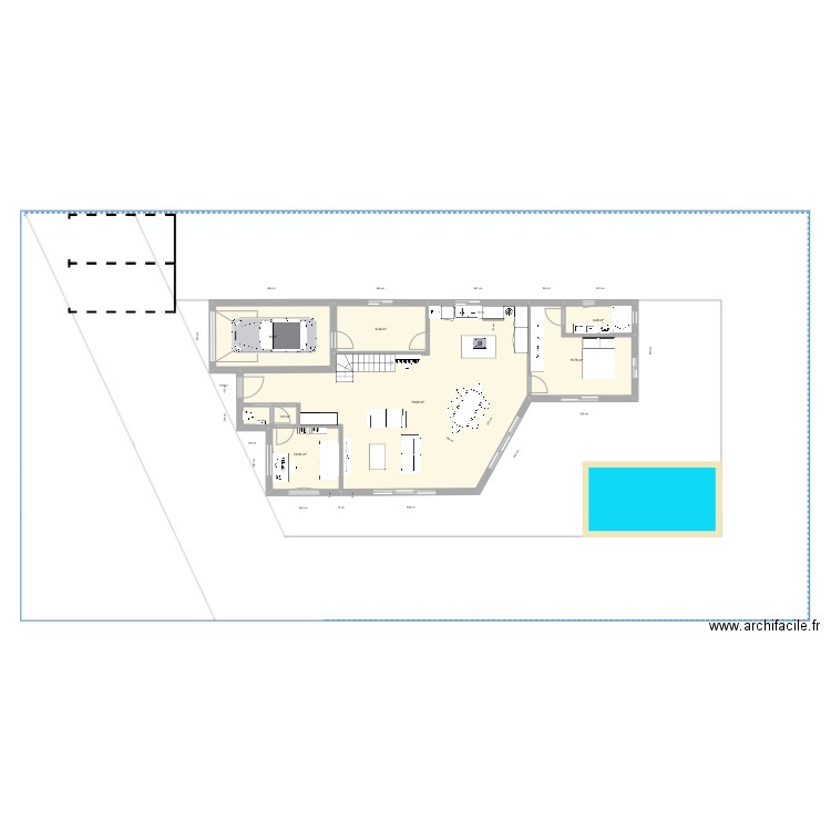 Terrain Arbonne n2. Plan de 7 pièces et 128 m2