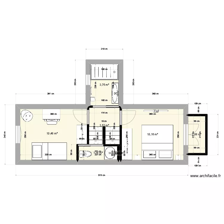 R+1 cannes. Plan de 