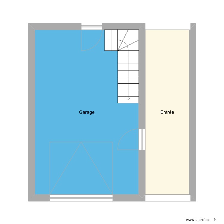REZ DE CHAUSSEE SURELEVE garage. Plan de 2 pièces et 35 m2