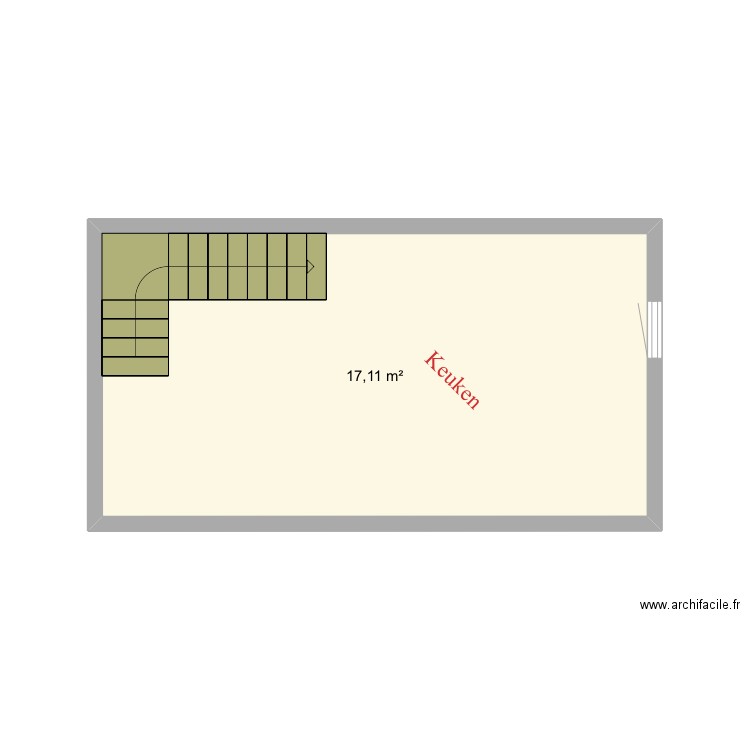 Test . Plan de 1 pièce et 17 m2