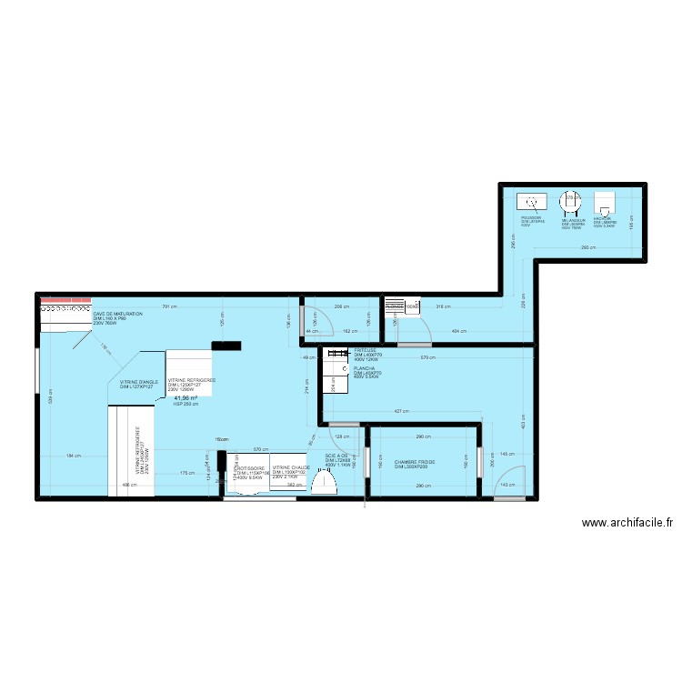 BOUCHERIE PICARELLA. Plan de 5 pièces et 78 m2