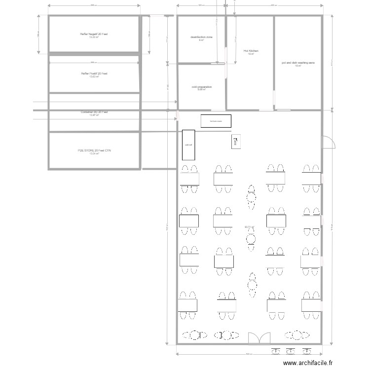 restaurant et cuisine. Plan de 0 pièce et 0 m2