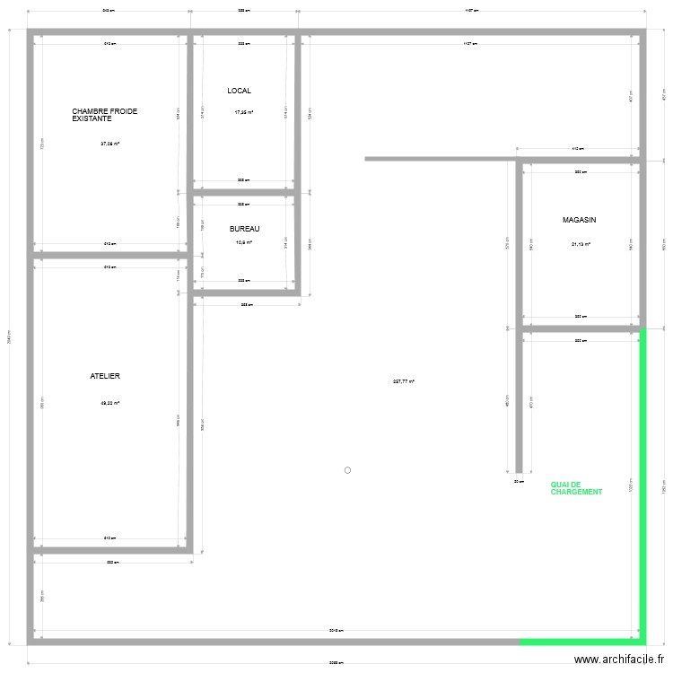 hangar. Plan de 0 pièce et 0 m2