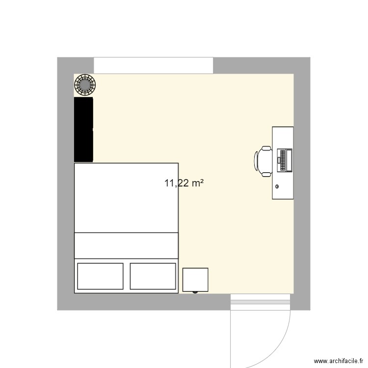 Chambre Loic. Plan de 1 pièce et 11 m2