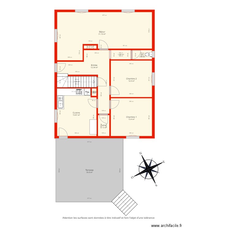 BI 2413 rdc côté. Plan de 0 pièce et 0 m2