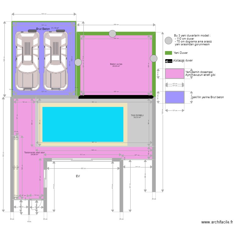 urla Orhan V2. Plan de 7 pièces et 129 m2