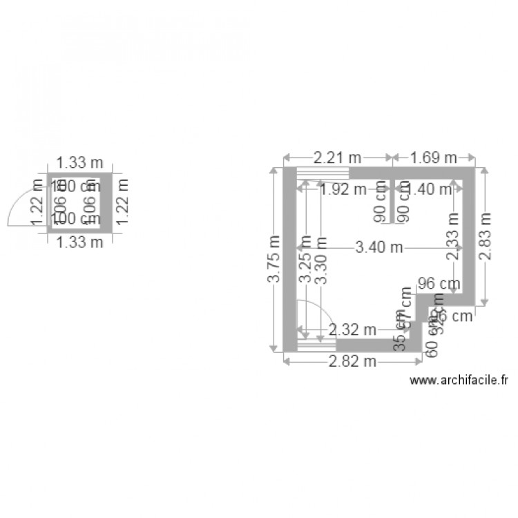 sdb etage . Plan de 0 pièce et 0 m2