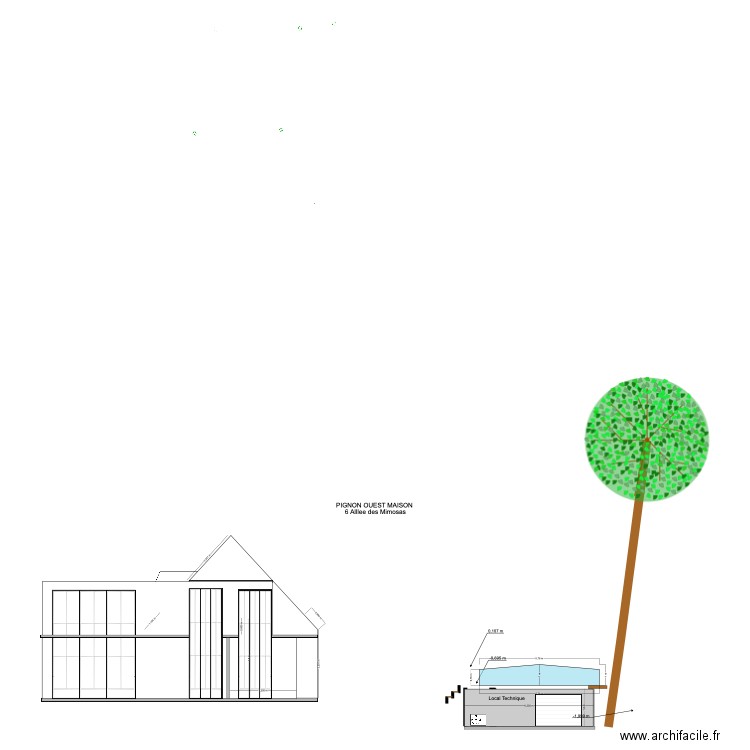 Plan Coupe Facade Ouest Kerbiz X. Plan de 0 pièce et 0 m2