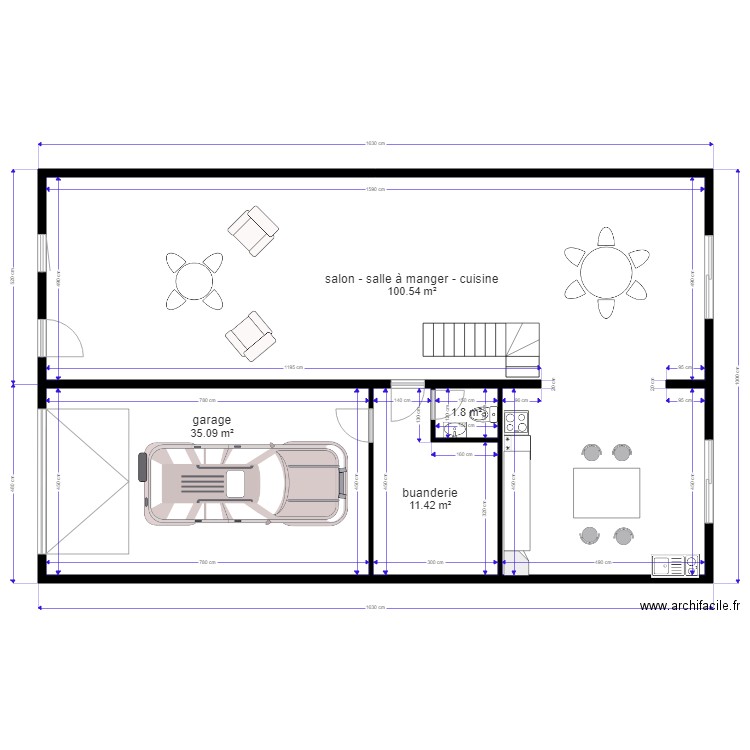 AVANGE. Plan de 4 pièces et 149 m2