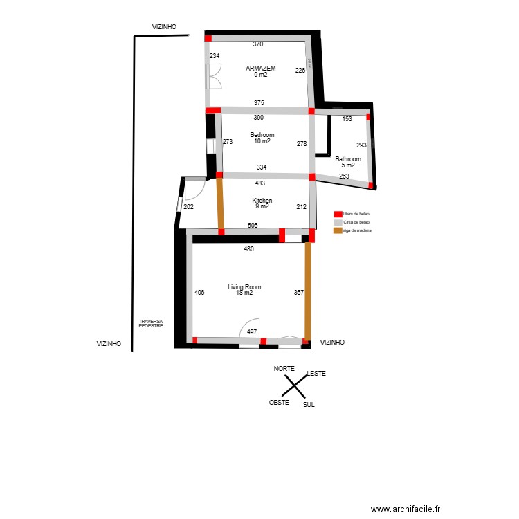 Pilliers beton et ceinture . Plan de 0 pièce et 0 m2