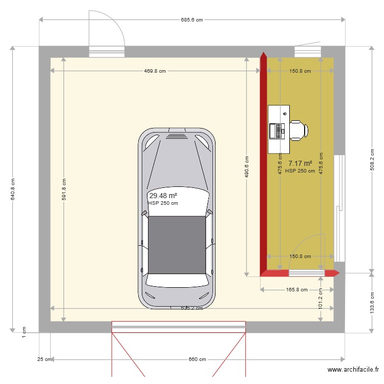 Garage final. Plan de 0 pièce et 0 m2