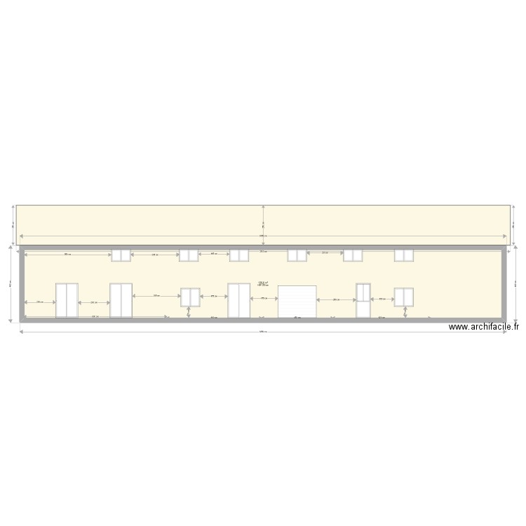 plan facade arriere apres travaux. Plan de 1 pièce et 130 m2