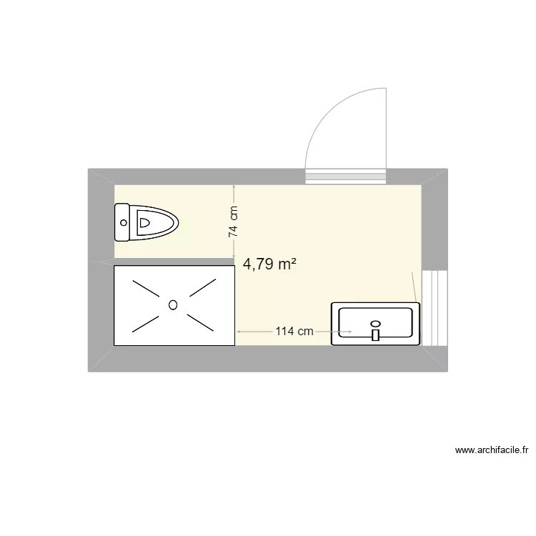 salle de bain. Plan de 