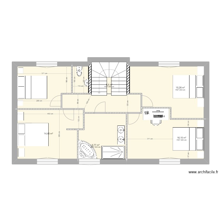 MAISON test 2. Plan de 22 pièces et 332 m2