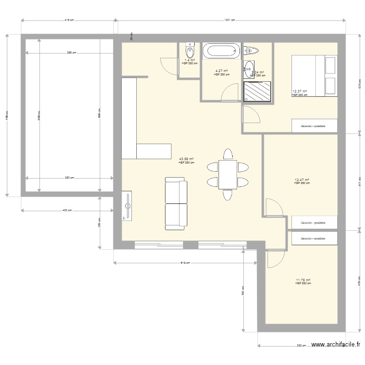 plan garage ouest. Plan de 0 pièce et 0 m2