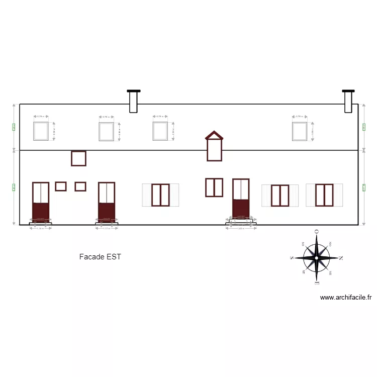KB facade est1. Plan de 