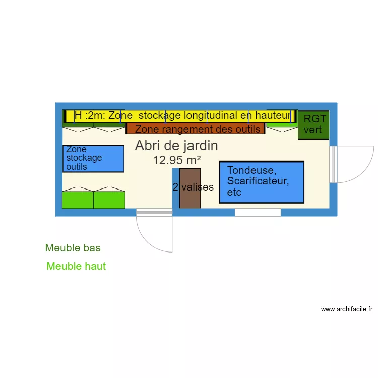 Abri de jardin. Plan de Abri de jardin. Plan de