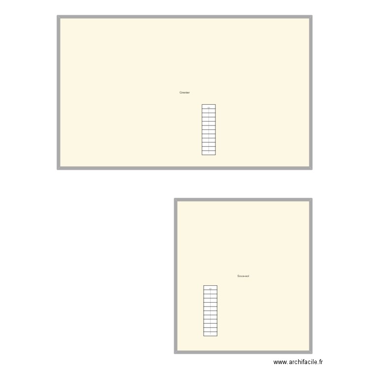 Croquis grenier - sous sol. Plan de 0 pièce et 0 m2
