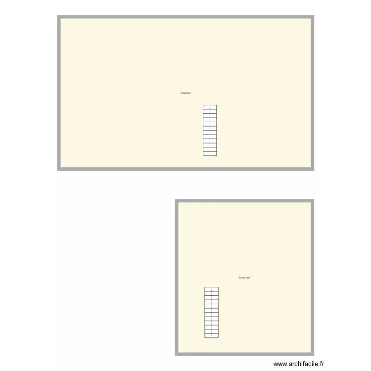 Croquis grenier - sous sol. Plan de 