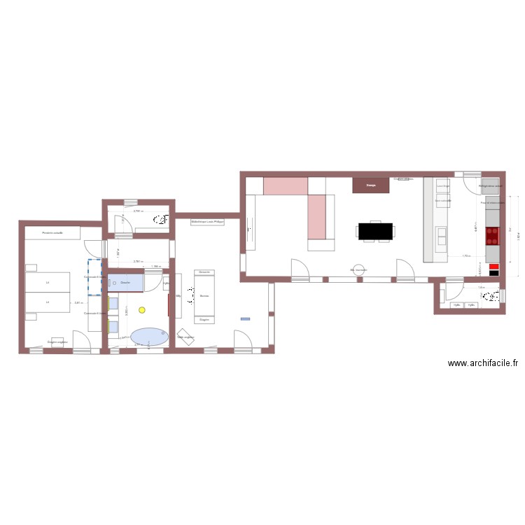 Plan coté 230527. Plan de 7 pièces et 111 m2