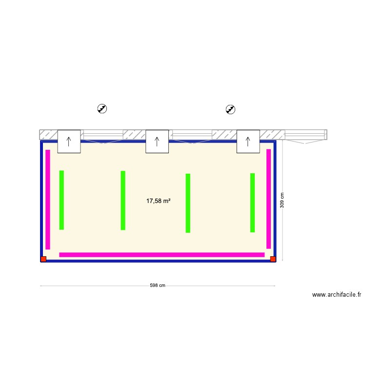 Fatima Fernandes. Plan de 1 pièce et 18 m2