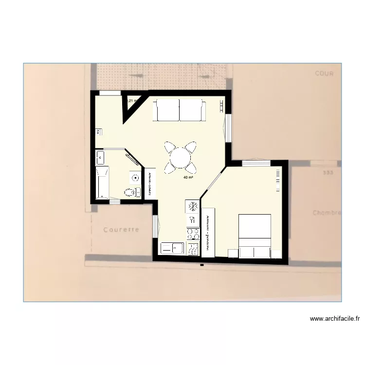 Rennequin 2nd cour. Plan de 