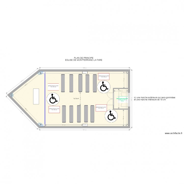 EGLISE DE MONTFERRAND LA FARE  PLAN DE PRINCIPE. Plan de 0 pièce et 0 m2