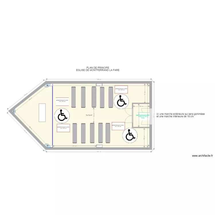 EGLISE DE MONTFERRAND LA FARE PLAN DE PRINCIPE. Plan de EGLISE DE MONTFERRAND LA FARE PLAN DE PRINCIPE. Plan de