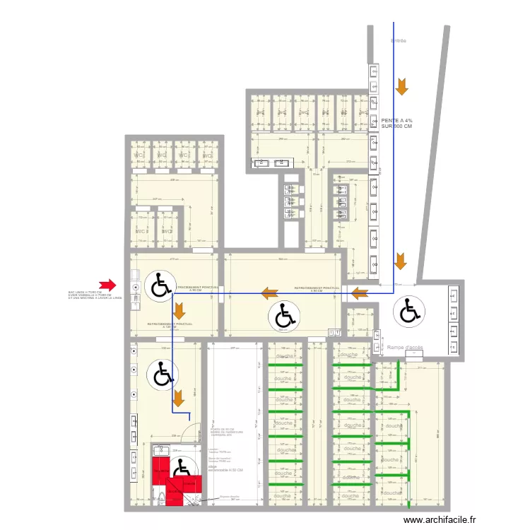 KOAWA ROCHETAILLEE FOCUS SANITAIRES PMR. Plan de KOAWA ROCHETAILLEE FOCUS SANITAIRES PMR. Plan de