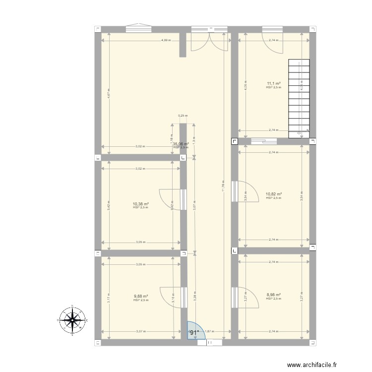 zou6. Plan de 6 pièces et 86 m2